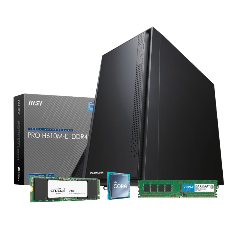 PCBuilder Intel i3-12100 HOME MASTER Windows 11 Desktop PC