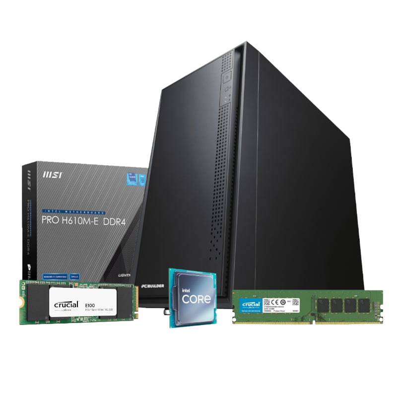 PCBuilder Intel i3-12100 OFFICE MASTER Core Windows 11 Pro Desktop PC