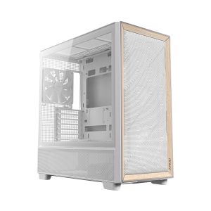 Antec FLUX Mid-Tower E-ATX Gaming Chassis Wood Front Panel – White