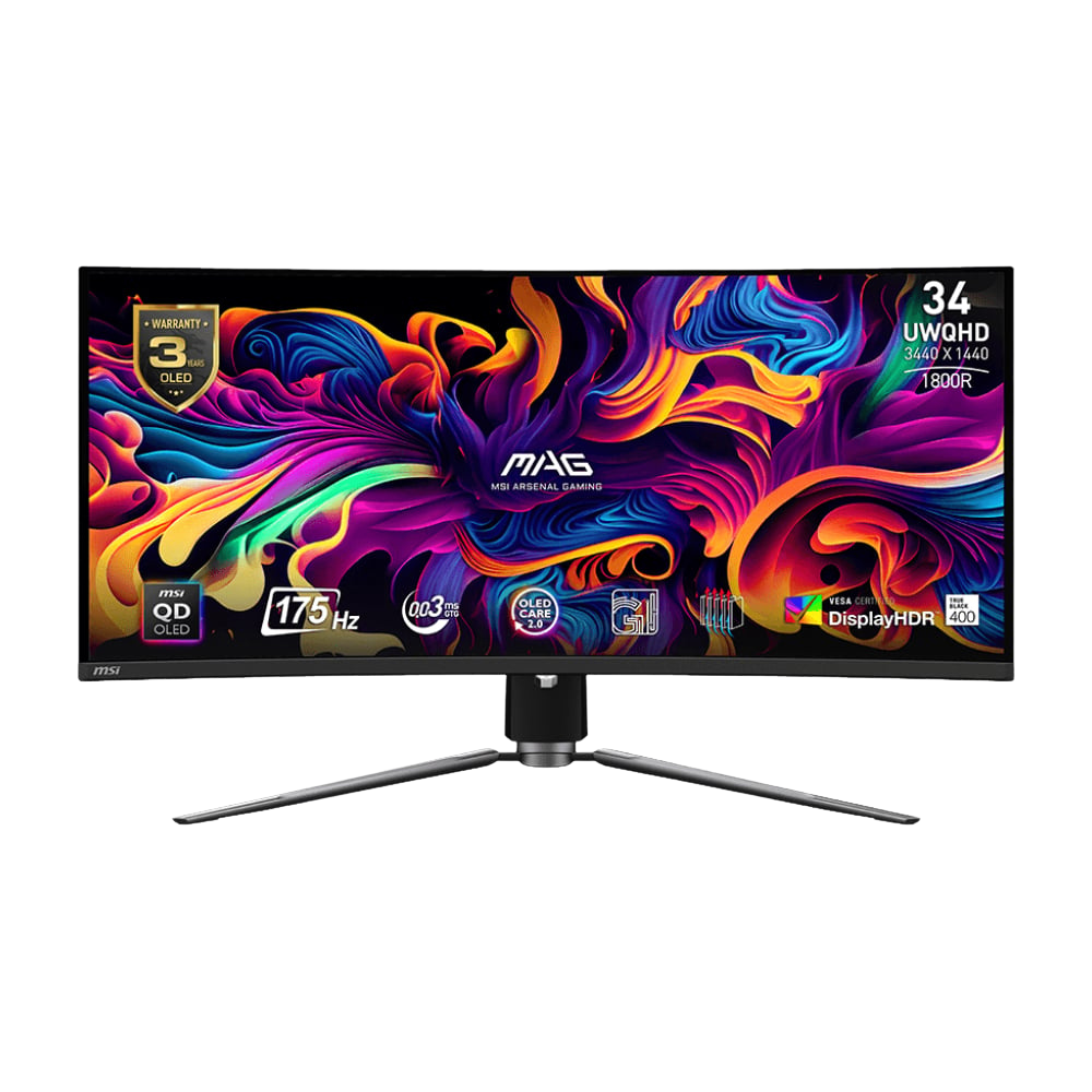 MSI MAG 341CQP QD-OLED 34″ UWQHD Curved Gaming Monitor