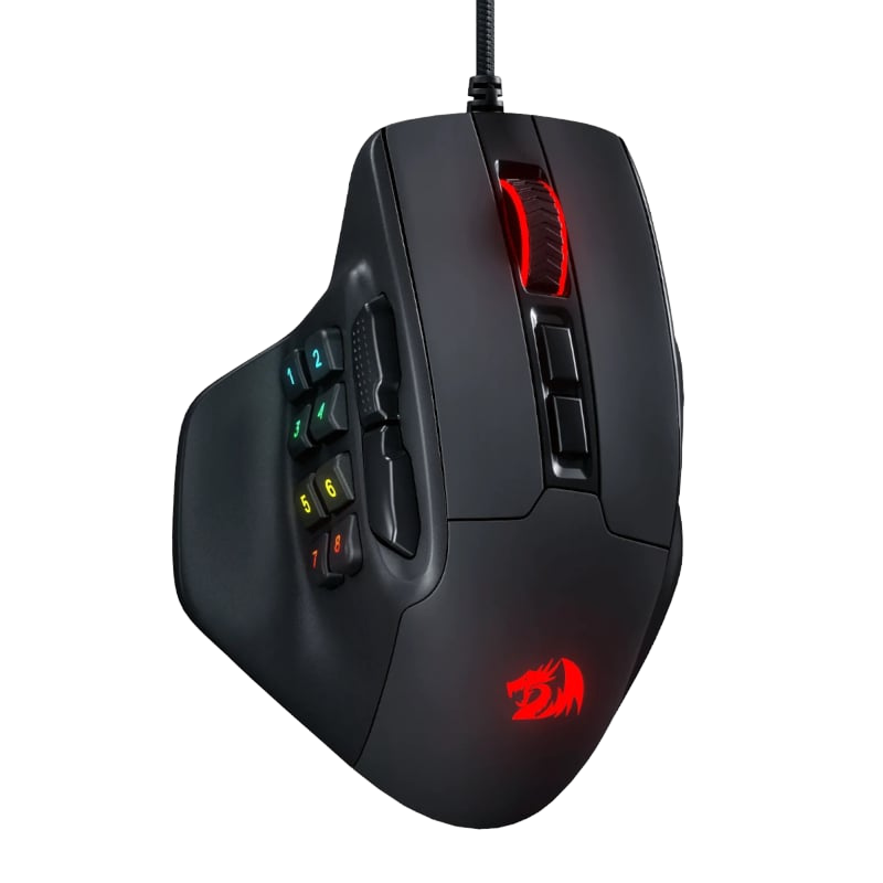 REDRAGON Aatrox 6200DP RGB MMO Gaming Mouse – Black